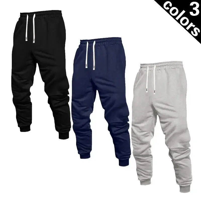 Men's Drawstring Joggers with Elastic Waist & Cuff - 1-3 Pack Slim Fit Sweatpants, Casual Daily Streetwear for Workout Running, Multi Color Combo