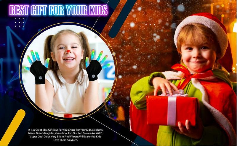 LED Gloves Colors Light Show Rave Light Finger Lighting Flashing Glow Mittens Contains 4 batteries light-up finger glove