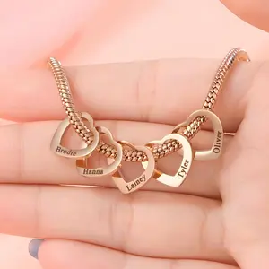 Personalized Grandma Bracelet with Grandkids Names, Engraved Heart Charm Bracelet for Nana Mimi, Custom Family Name Jewelry Gift