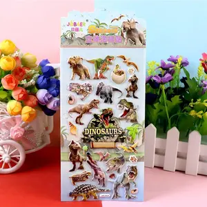 4pcs Cartoon Dinosaur 3D Puffy Stickers Cool Animal Bubble Decoration Sticker for Notebook Phone Laptop Party DIY Toys Supplies