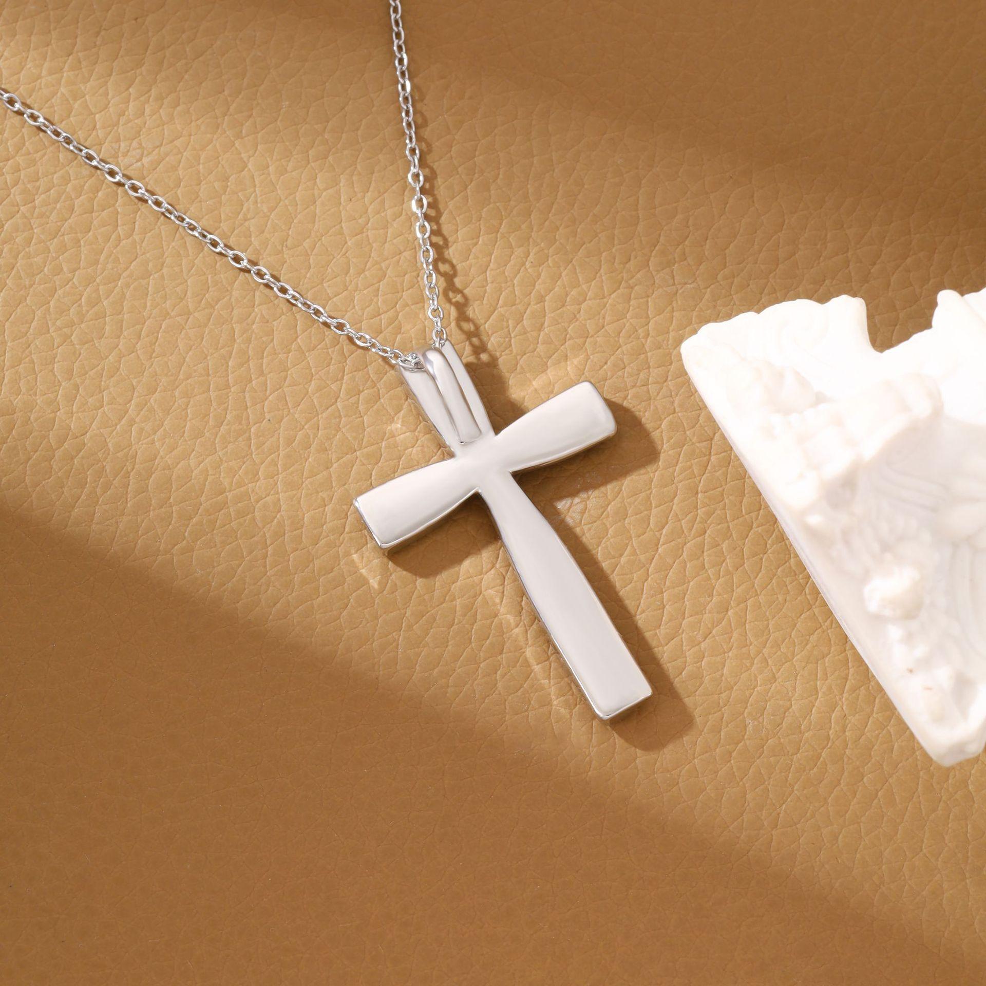 European and American American Flag Cross Pendant Necklace Unisex Accessories