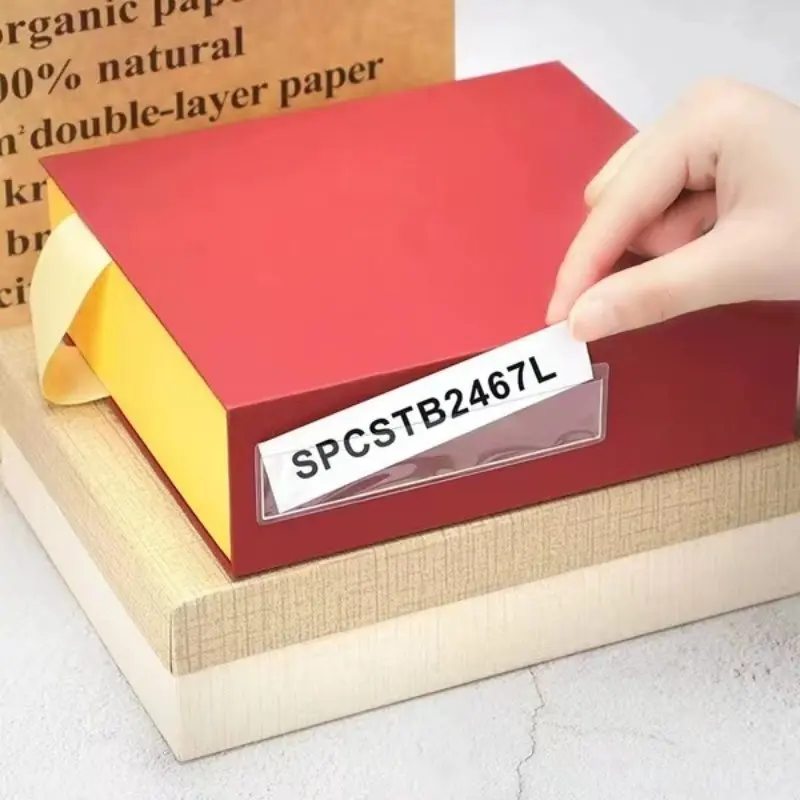 Transparent Label Holders for Home Organization, 30/60/90pcs Sticky Shelf Tag Pockets, Ideal for Bookshelves and Storage Solutions