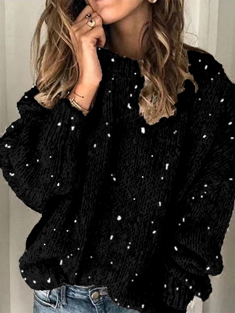 Women's Plain Drop Shoulder Sweater, Casual Long Sleeve Round Neck Jumper for Fall & Winter, Fashion Ladies' Knitwear for Daily Wear