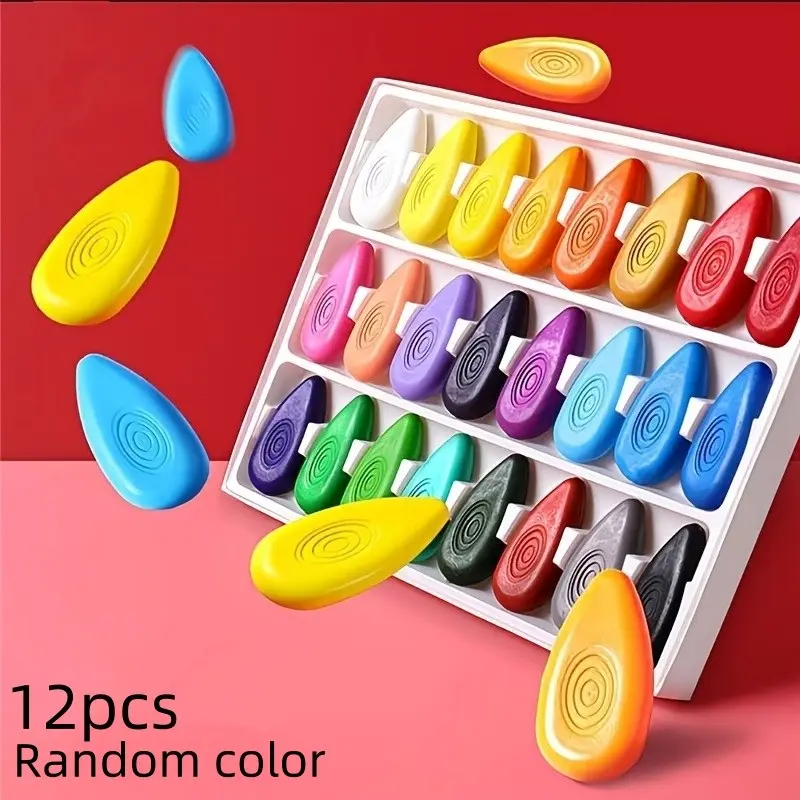 Vibrant Watercolor Crayons, 12 Colors Available, Ideal for Students, School Use, Portable Art Supplies, Creative Drawing Tools