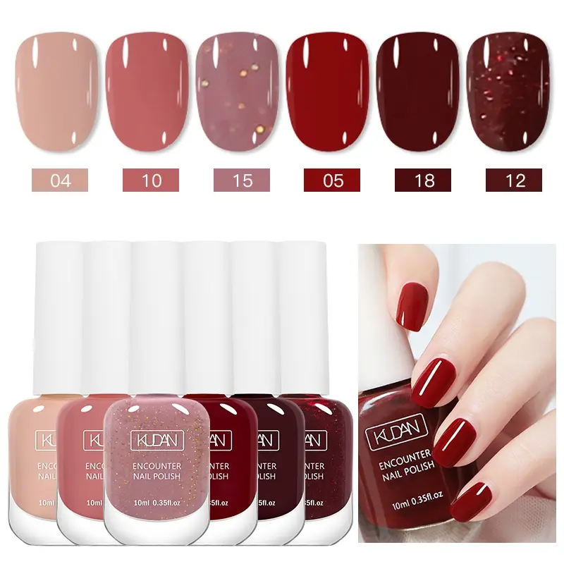 6pcs Neon Red Water-Base Summer Nail Polish Set, Colorful Quick-Dry, Peelable, Long Lasting, High Quality Nail Supplies for Home Salon DIY Manicure