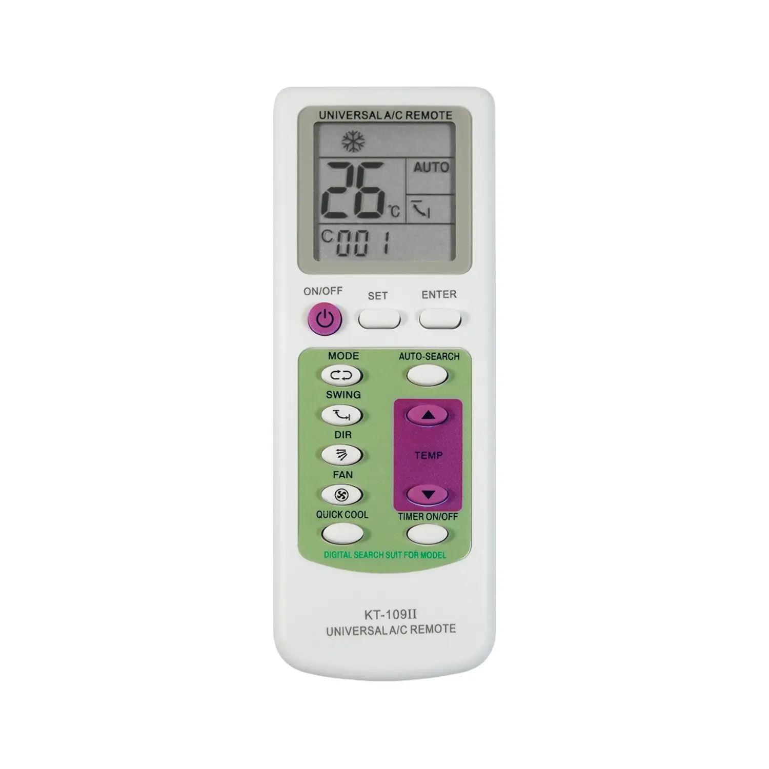 Universal Air Conditioner Remote Aircon Accessories KT-109 II fit for All Brands A/C Universal Air Conditioner Remote Aircon Accessories KT-109 II fit for All Brands A/C