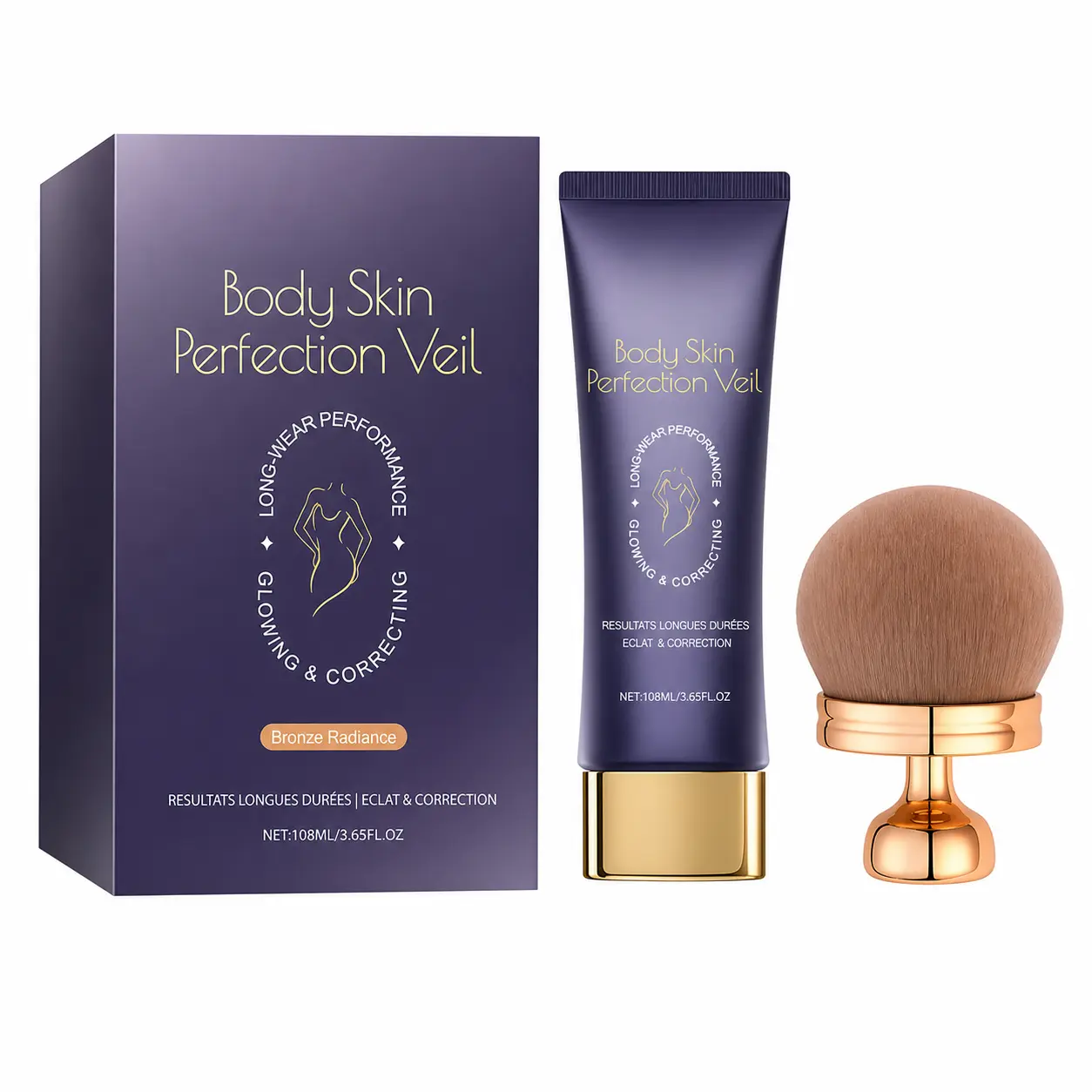 Face & Body Concealer Skin Perfection Veil with Brush Applicator, Enriched with Glycerin & Centella Asiatica Leaf Extract, Beauty Products Set, Makeup, Cream