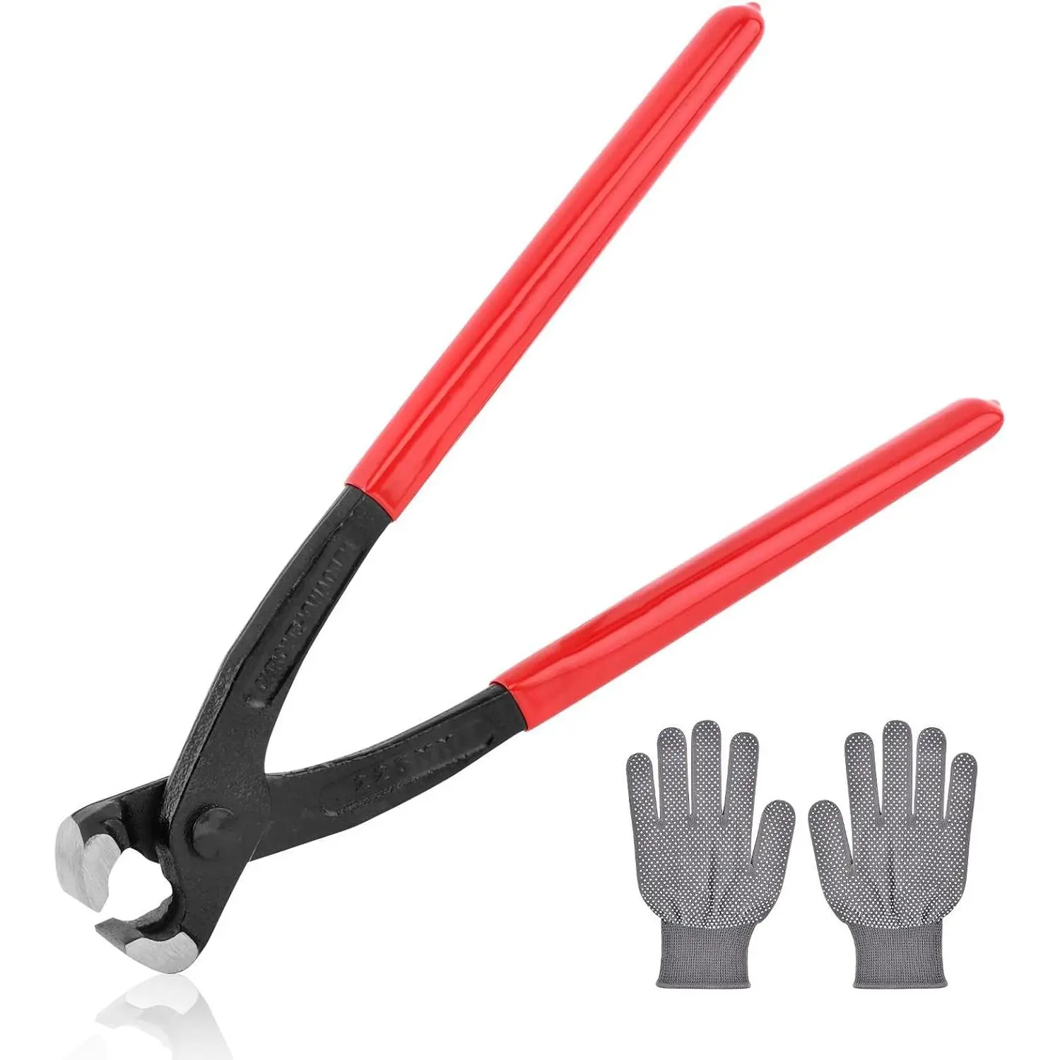 9 inch Ear Clamp Pliers Ear Hose Clamps Tool with Gloves Pinch Pincer plier  Puller Ear Hose Clamps Pliers  Remover Pincer  Tool for Pipe Hose Clamps(COLOR:as shown)
