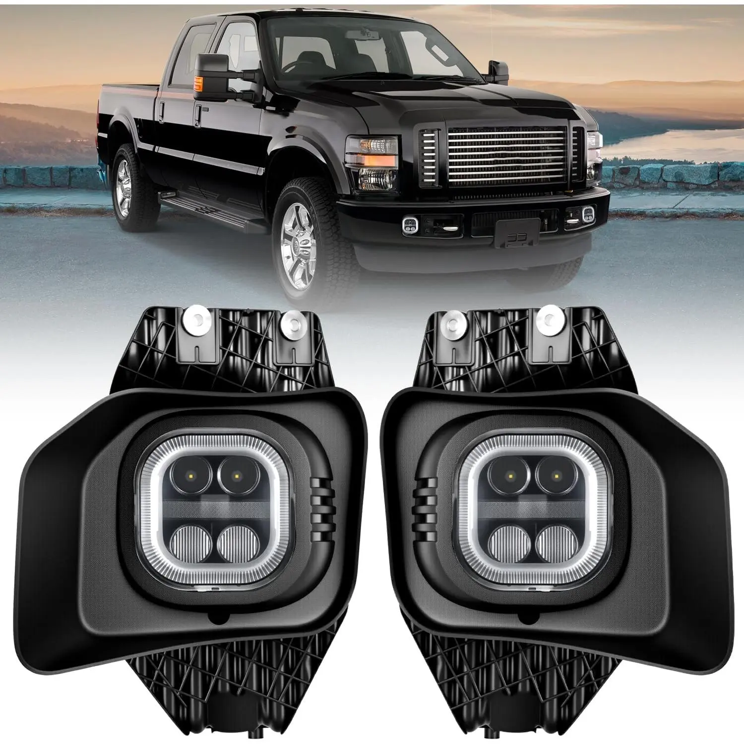 Nilight LED Fog Light Assembly Compatible with 2011 2012 2013 2014 2015 2016 Ford F250 F350 F450 F550 with Daytime Running Lights Driving Lamp Plug and Play Driver side and Passenger Side bumper, Led Lights, Car Lighting