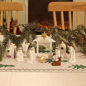 Nativity Sets for Christmas Indoor, Set of 11 Resin Nativity Scene Figurines for Christmas Decor, Indoor Christmas Decorations for Home Table Mantle Kitchen Shelf