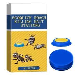 8 PCS  ECOQUICK Roach Killing Bait Stations, a product used for pest control