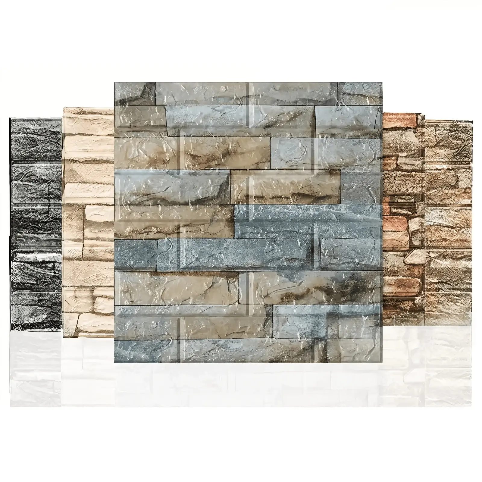 80pcs Self-Adhesive Wallpaper, Vintage Brick Pattern, Waterproof Foam Wall Stickers, Bedroom Living Room Decor, Store Renovation