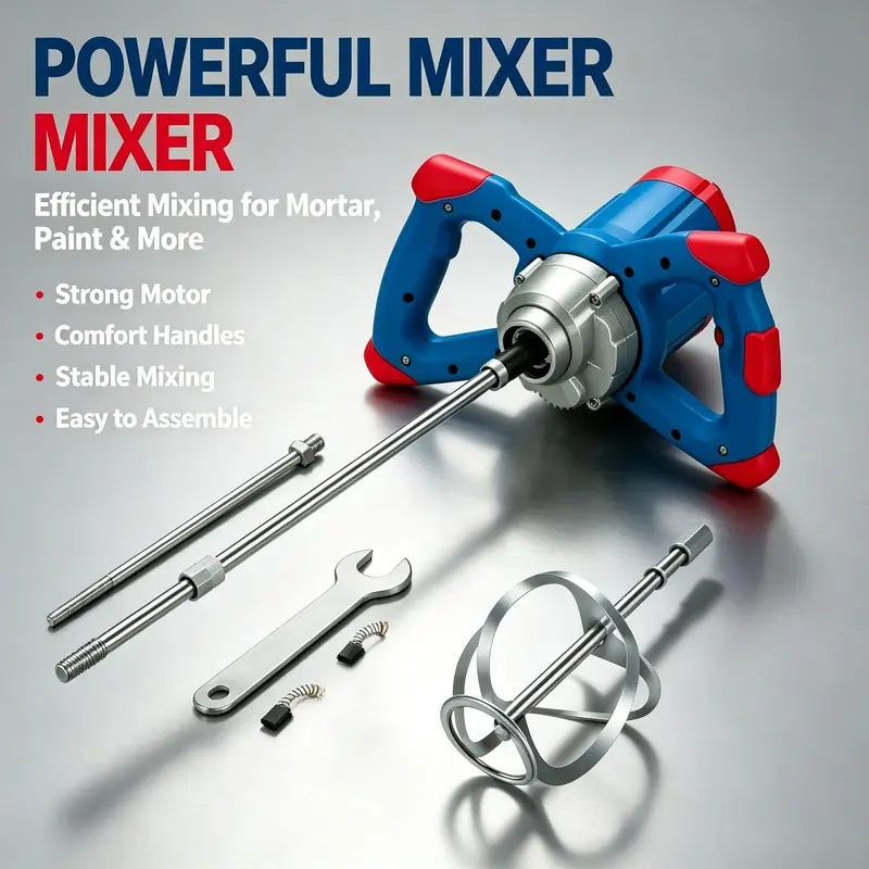 2100W Handheld Electric Mixer 6-Speed Adjustable Speed Paint Plaster Cement Concrete Mixer