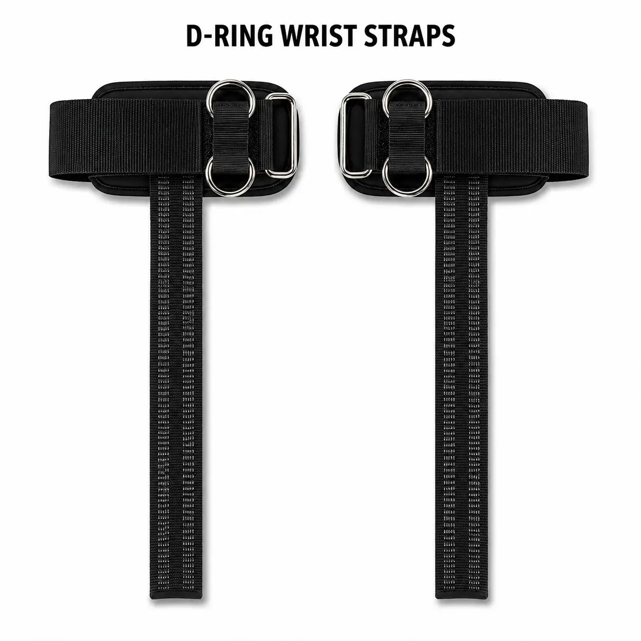 D-Ring Wrist Straps Gym Lifting Support, Heavy Duty Cable Attachment Wrist Support Pads for Pull Down Row Training