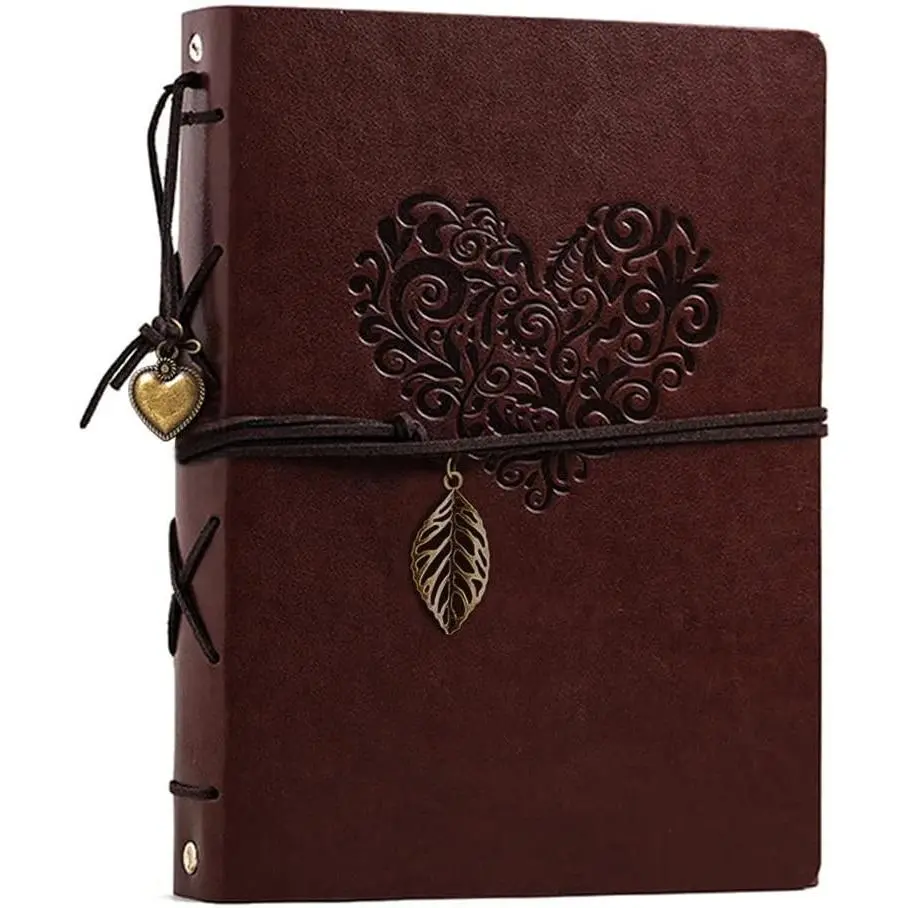 4x6 Leather Photo Album Holds 160 Photos, Includes 30 Writing Paper Pages with Space for Notes, Scrapbook for Travel Family Wedding Kids Graduation Ultrasound Baby PicturesGift