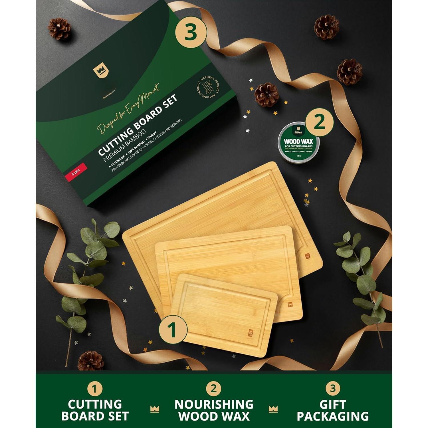 en Boards for Kitchen Meal Prep & Serving - Serving Board Set with Deep Juice Side Handles - Charcuterie & Chopping Butcher Block for Meat en Boards for Kitchen Meal Prep & Serving - Serving Board Set with Deep Juice Side Handles - Charcuterie & Chopping Butcher Block for Meat