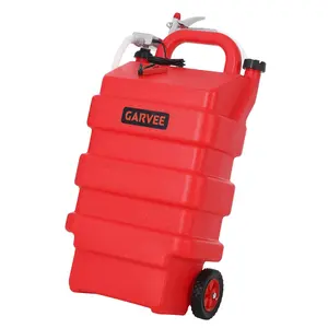 New Upgraded Rolling 16 Gallon Fuel Caddy with 12V Electric Transfer Pump, 3.8 GPM Flow Rate, HDPE Gasoline Diesel Storage Tank on Wheels, Battery Powered Portable Dispenser, Red Garvee Power Tool Maintenance Kits