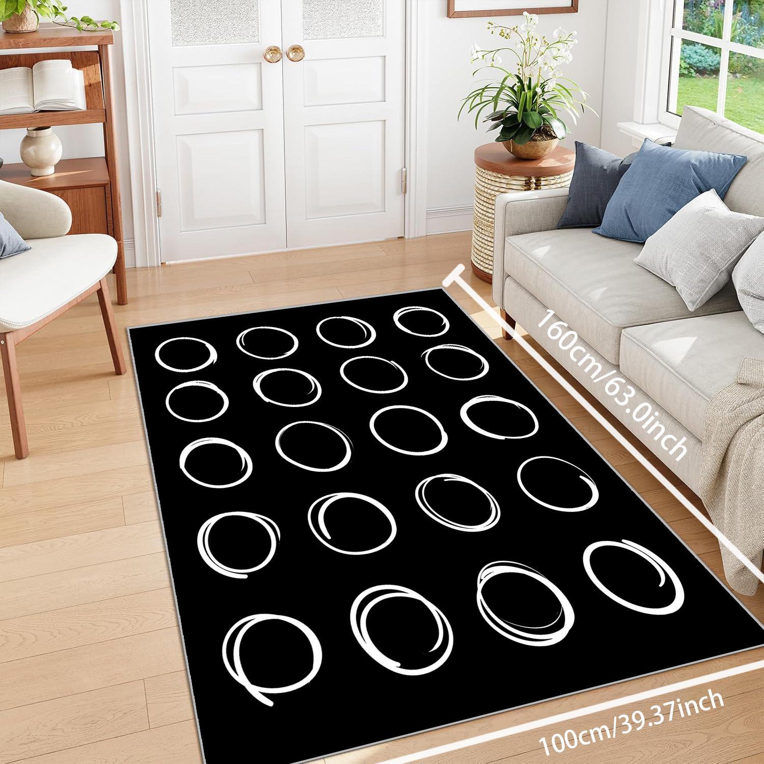 Cartoon Pattern Floor Mat, 1 Count Non-slip Soft Area Rug, Rectangle Home Decorative Carpet for Living Room Bedroom Nursery