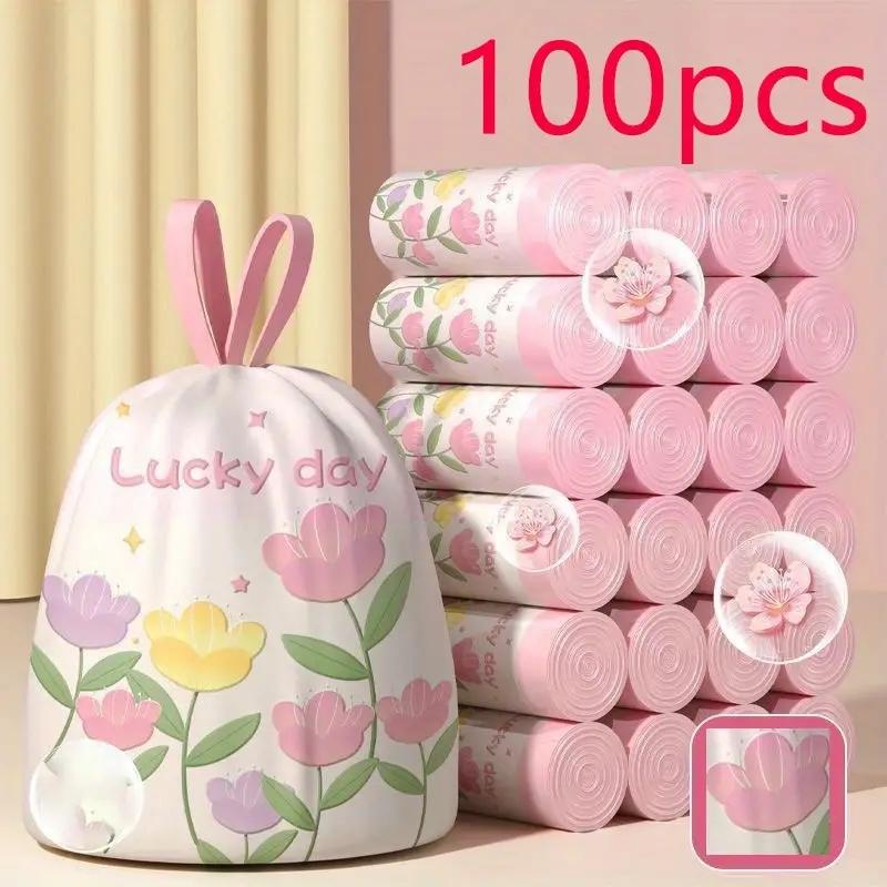 100 Pack Lavender Scented Thick Large Drawstring Trash Bags, Sturdy Trash Bags, High Density Pe, Multi-Purpose Disposable Storage Bags for Kitchen Bathroom Bedroom Living Room 100 Pack Lavender Scented Thick Large Drawstring Trash Bags, Sturdy Trash Bags, High Density Pe, Multi-Purpose Disposable Storage Bags for Kitchen Bathroom Bedroom Living Room