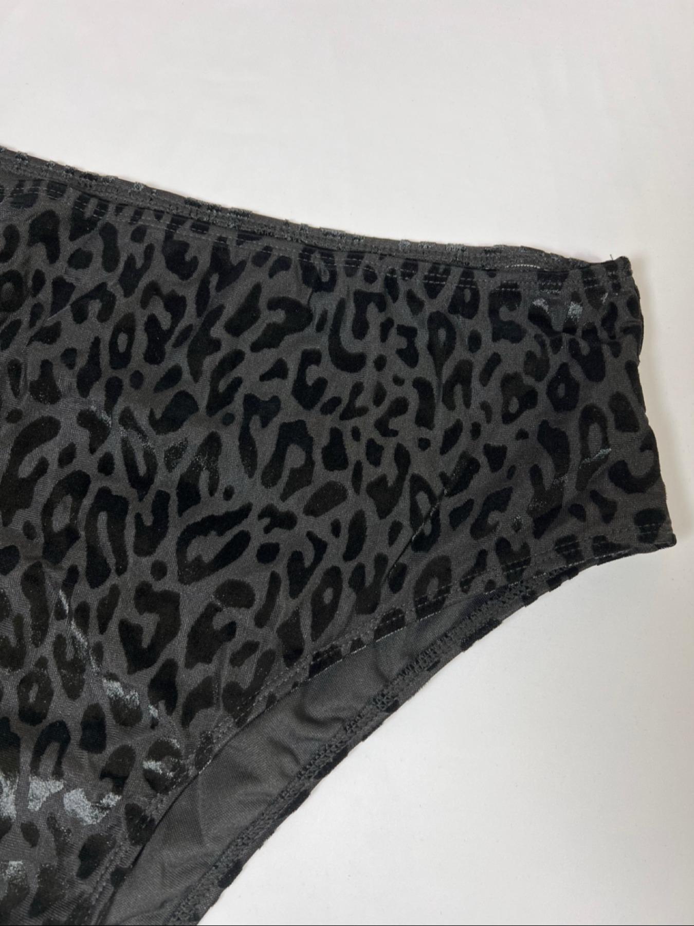 【Plus Size】Two-Piece Set Leopard Print Bikini Set, Casual Strapless Swim Top & High Waist Swim Bottom, Women's Two-piece Swimsuit for Summer Beach Holiday Vacation, High Waisted Swimsuit