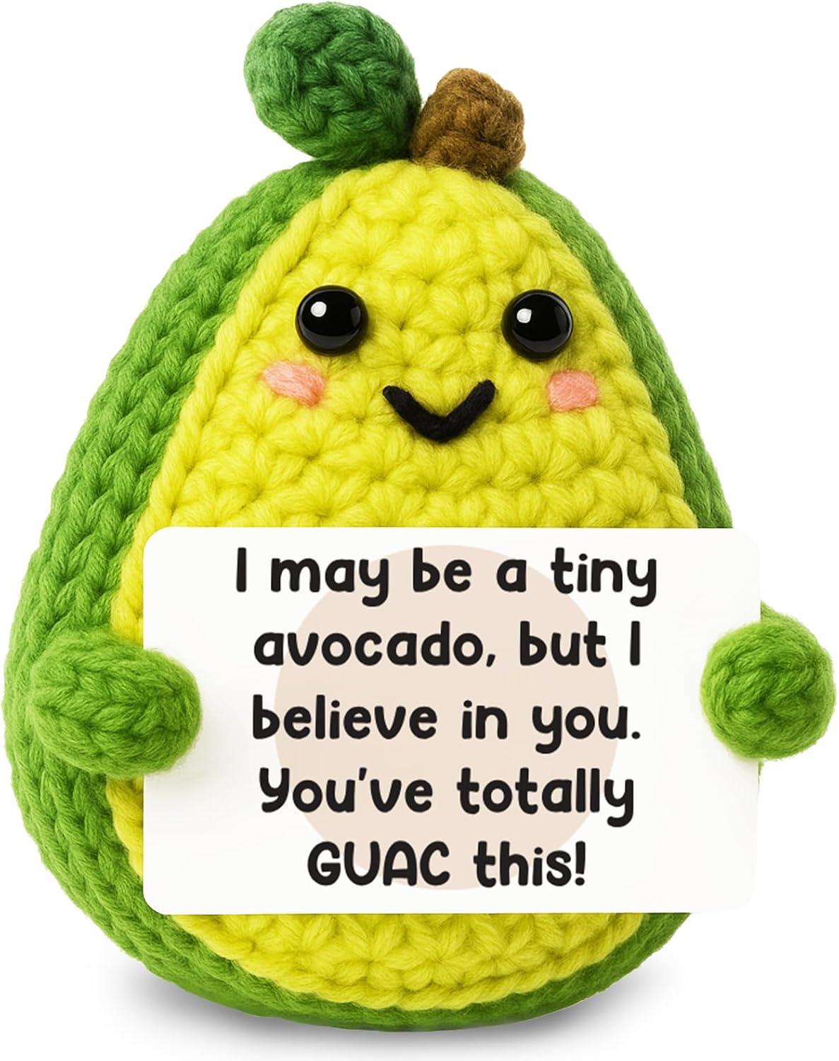 Positive Emotional Support Avocado Plush, Easter Basket Essentials & Stuffers, Cheer Up Gift for Teen Girls & Boys, Mini Cute Crochet Avocado Toy, Birthday Gifts for Mother, Graduation Presents & Teacher Appreciation Gifts, Adorable Desk & Home Decor