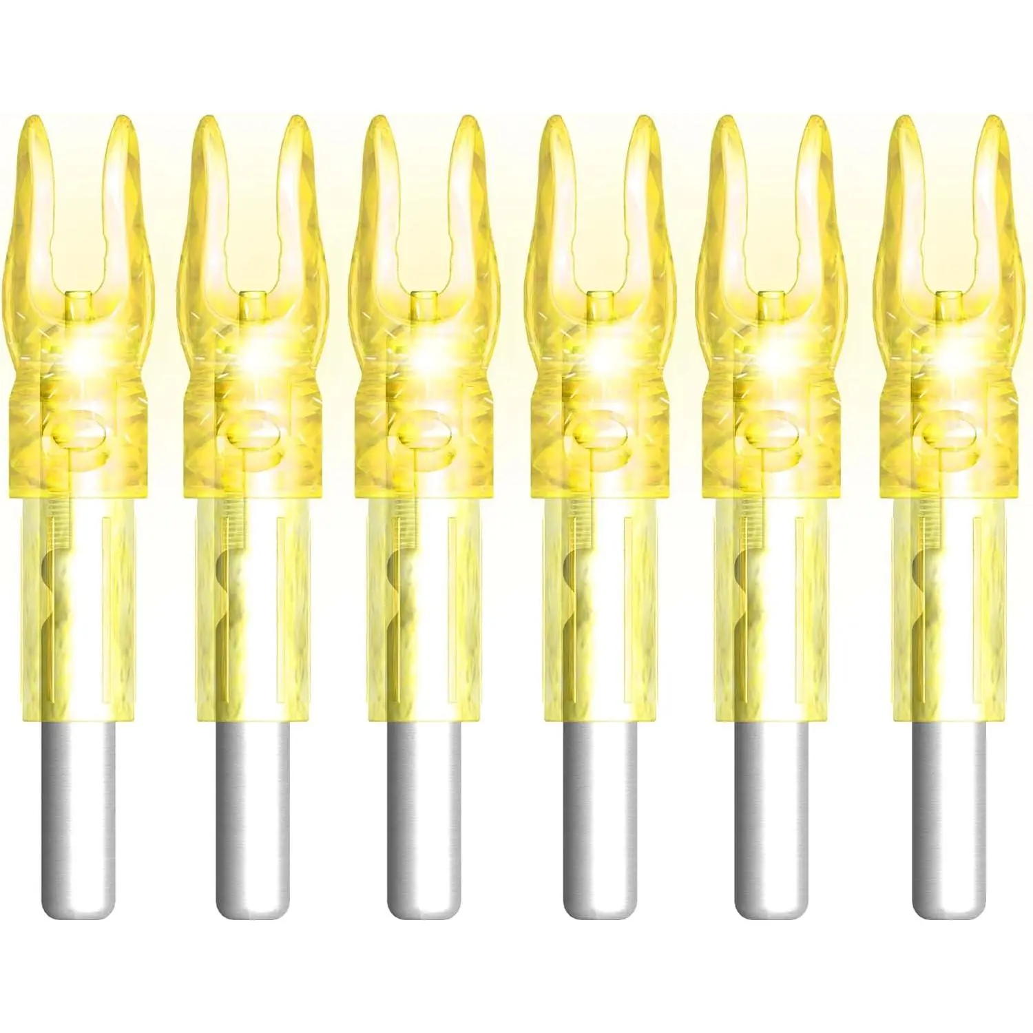 6PCS GXHS GT LED Lighted Nocks for Arrows - Archer-Friendly, Arrow Compatible, Bright LED Glow, Light Activation, Multi-Size (.165/.204/.233/.244/.246 Inner Diameter) with Included Screwdriver