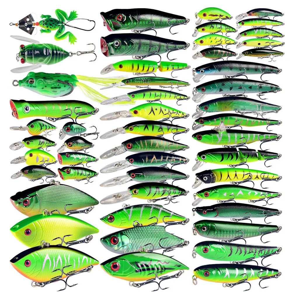 50 Different Types Lure Baits, Fishing Accessories, Variety Pack, Ideal for Anglers, Enhance Your Catching Experience