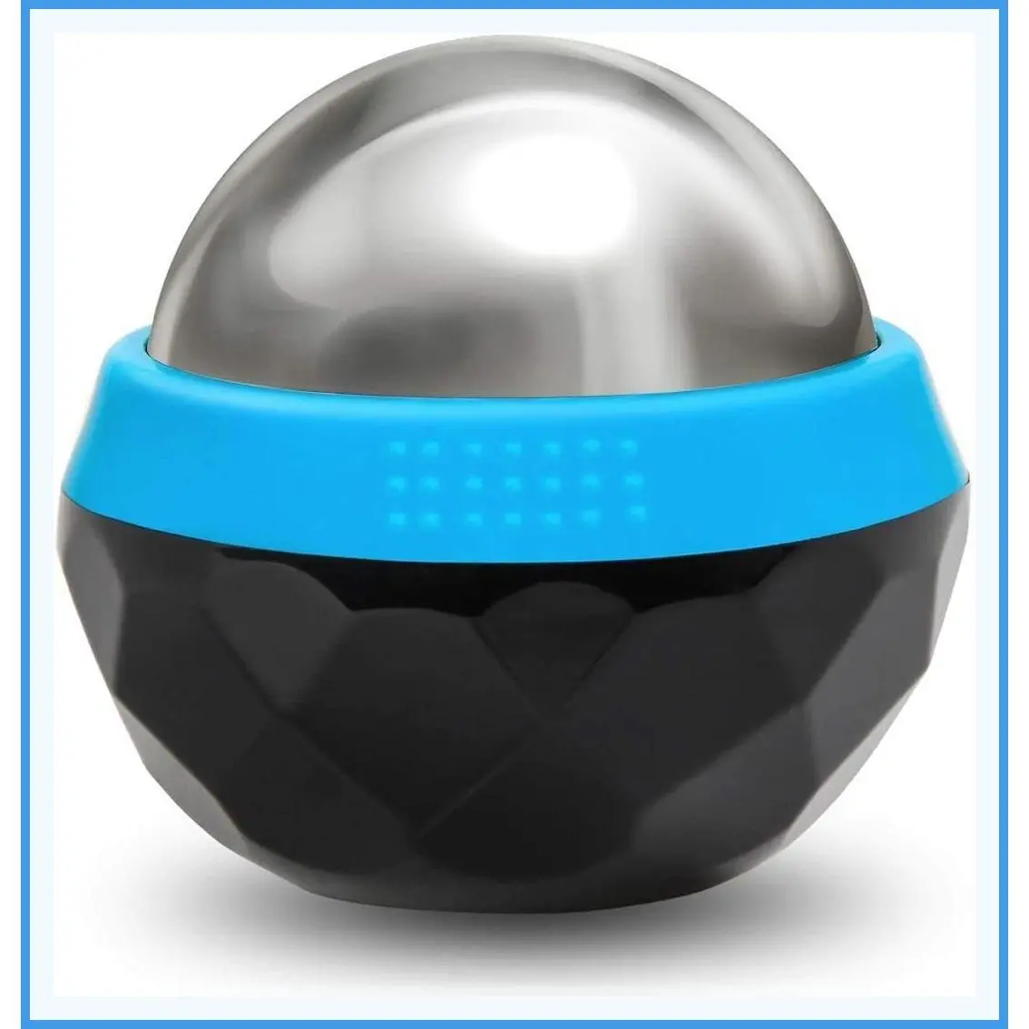 Cold Massage Roller Ball with Cold Gel Core, Heat & Cold Therapy for Muscle Recovery and Inflammation Relief, Shoulder and Neck Support (Black Blue)