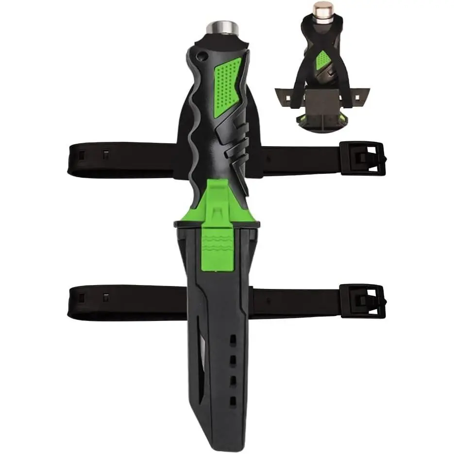 Scuba Diving Knife with Leg Strap, Dive Knife with Sheath for Saltwater Spearfishing, Sharp Stainless Steel Diver Knife, Secure Lock for Snorkeling Safety Gear