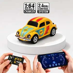2.4GHz remote control mini car | 1:64 alloy body, durable and anti fall remote control distance ≥ 15M | Three speed cruise control function | USB charging for extended range (150mAh/3.7V lithium battery) Birthday gifts for boys and girls RC Cars