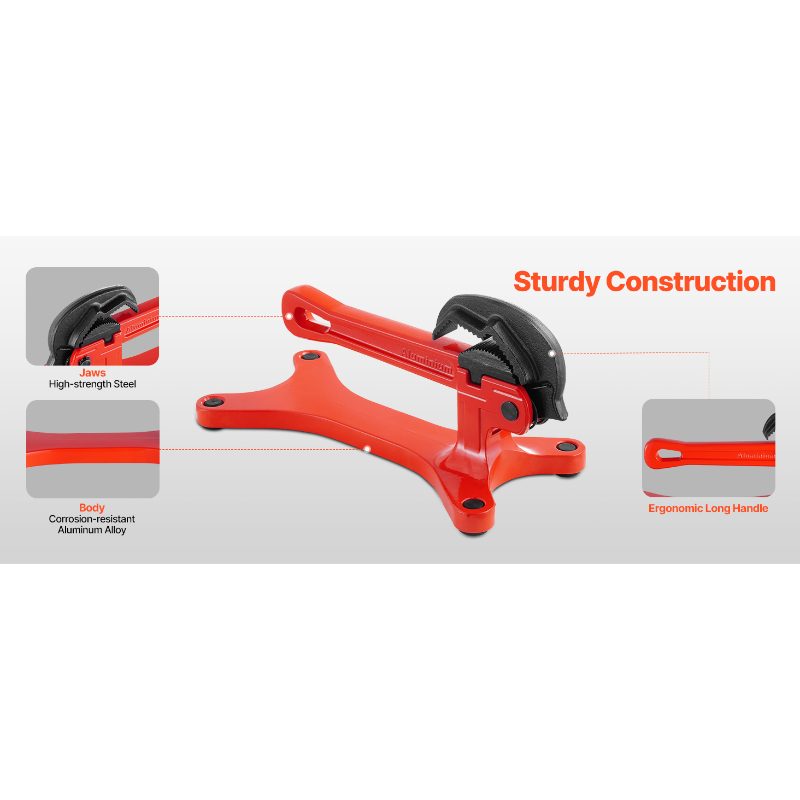 VEVOR Portable Pipe Vise, Lightweight Aluminum Pipe Vise with 1/8 to 1-1/2 Clamping Capacity, Ideal for Onsite Plumbing Installation, Repair, and Maintenance