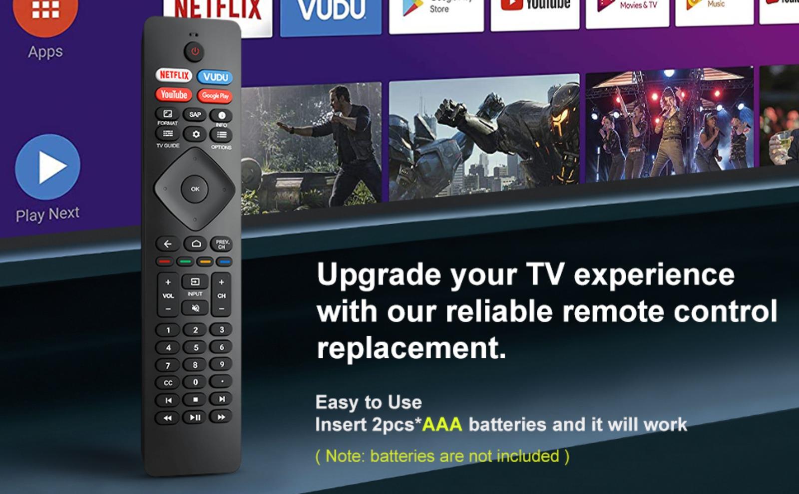 BASIC SUPPLY F-RDC03  Replacement for Philips Smart TV Remote Control,Universal for Philips 4K UHD Android Smart TVs