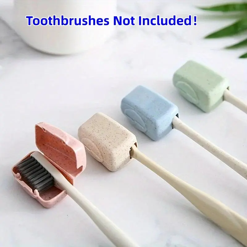 4/8-Pack Portable Lightweight Toothbrush Head Protectors, Straw Toothbrush Head Protectors, Dustproof Toothbrush Head Protectors, Essential for Travel, Hiking, and Camping, Cover
