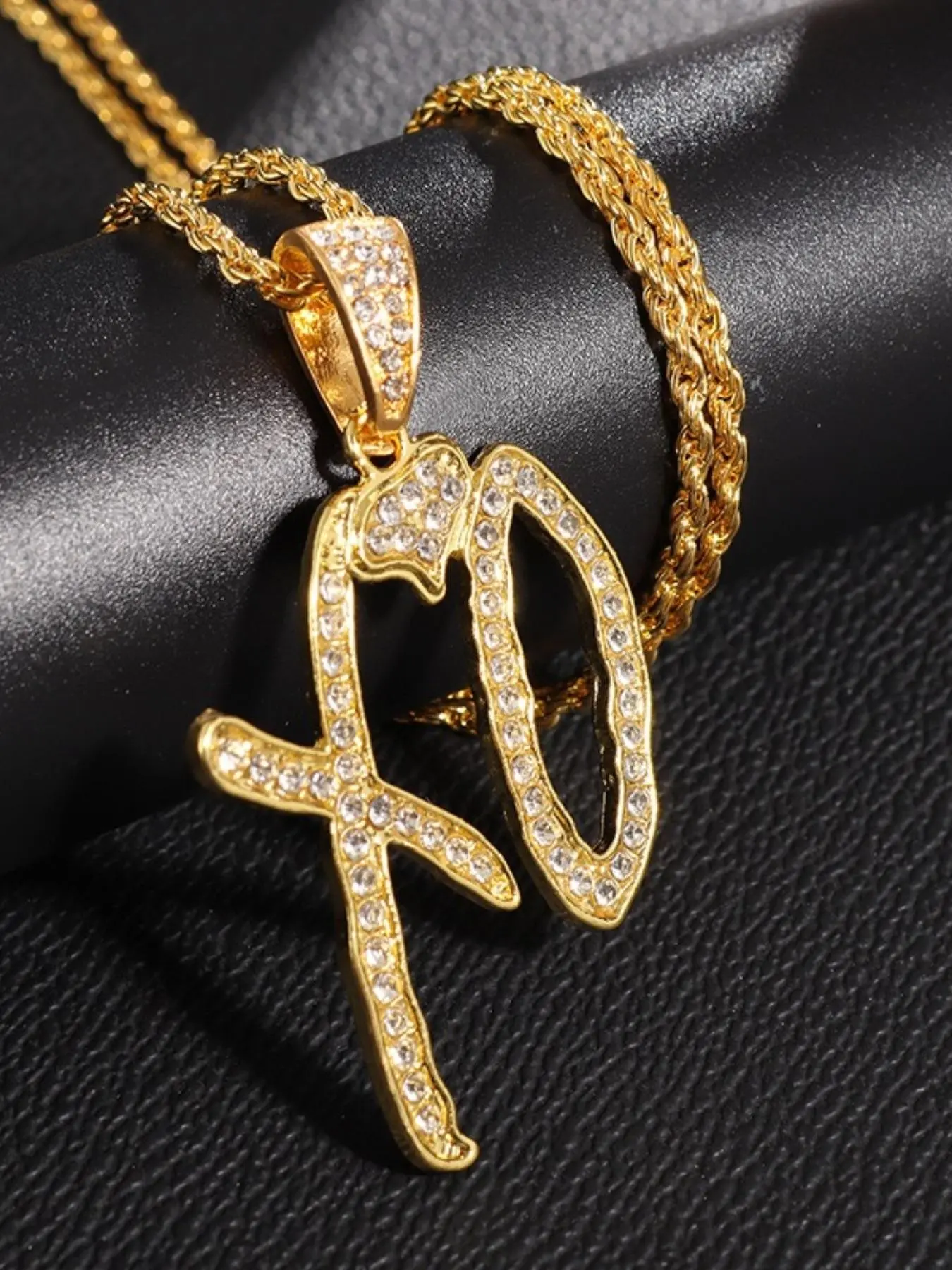 Unisex Xo Letter Pendant Necklace, Punk Style, Copper Chain, Plain Design, Ideal for Hip Hop, Street Rock, Rap Parties, Chunky Necklace, Fashionable Jewelry Accessories