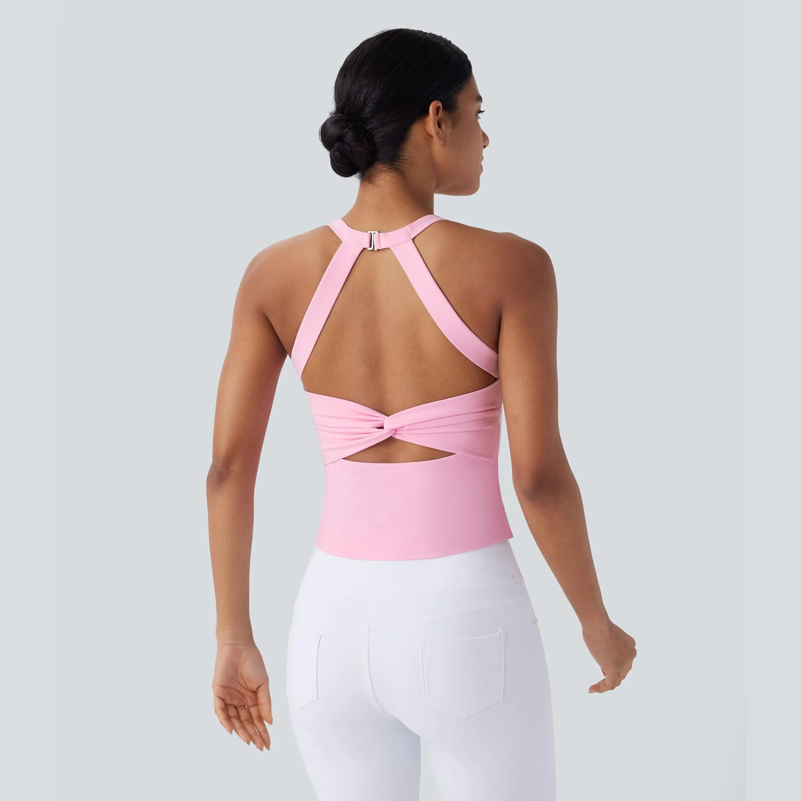 Halara Softlyzero™ Plush Backless Cut Out Twisted Yoga Tank Top
