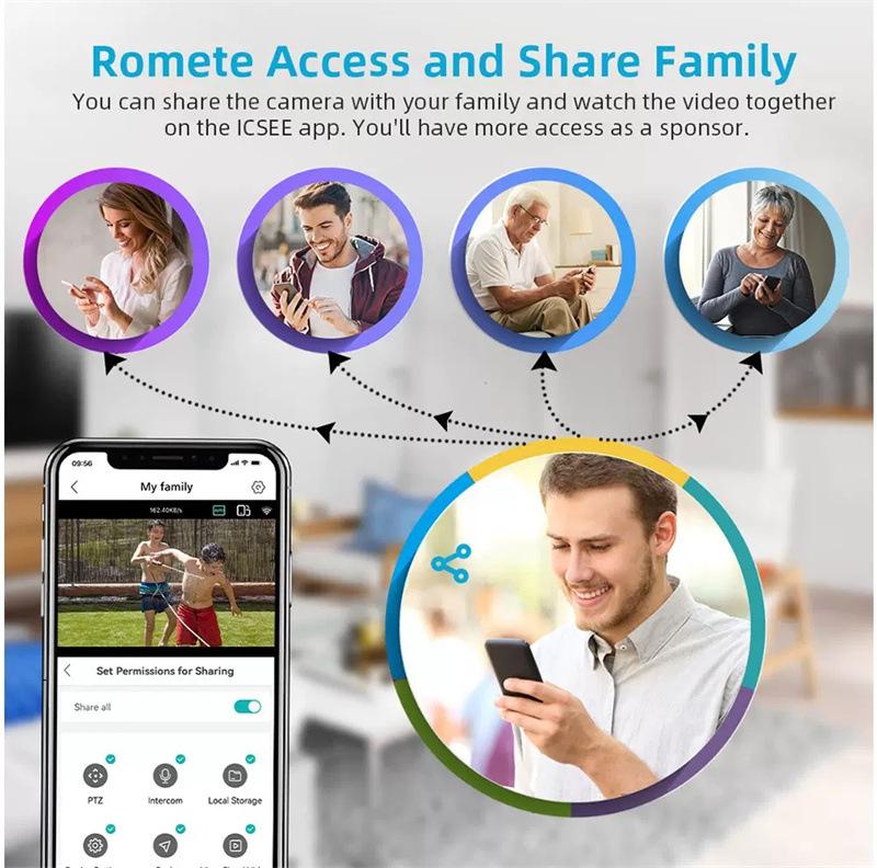 WiFi camera, power-free monitor, outdoor waterproof, high-definition, remote control via mobile phone, card-insertable dome camera