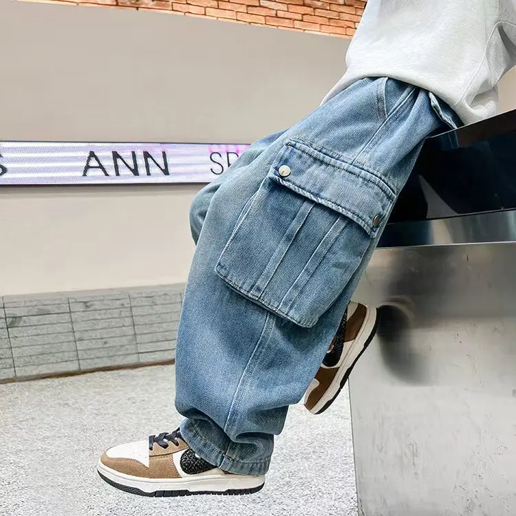 2026New Boys' Cargo Pants, Loose Fit Jeans, Cool and Comfortable