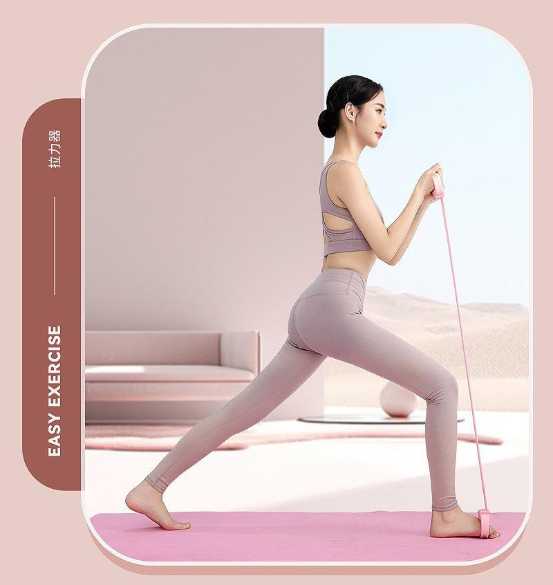 Yoga resistance band, 6 tube resistance exerciser, 8-word shoulder opening exercise for beautiful back fitness, adjustable weight resistance rope, 6 strands, household use, 8 pieces.
