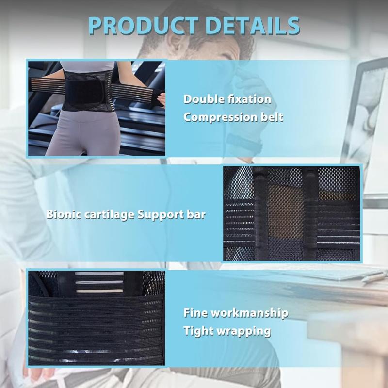 Back Brace for Men and Women, Anti Skid Mesh Adjustable Back Lumbar Waist Support Belt Lower for Back Pain Relief
