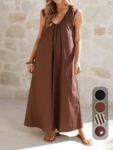 Women's Casual Loose Commute Dress, Lightweight Comfortable Office Wear, Floral Print Midi Dress, Perfect for Daily