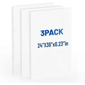 24 x 36 in 3/16" (5mm) 3 Pack White Double Sided Foam Poster Board for Mounting Crafts Paintings Art Display Sign Board