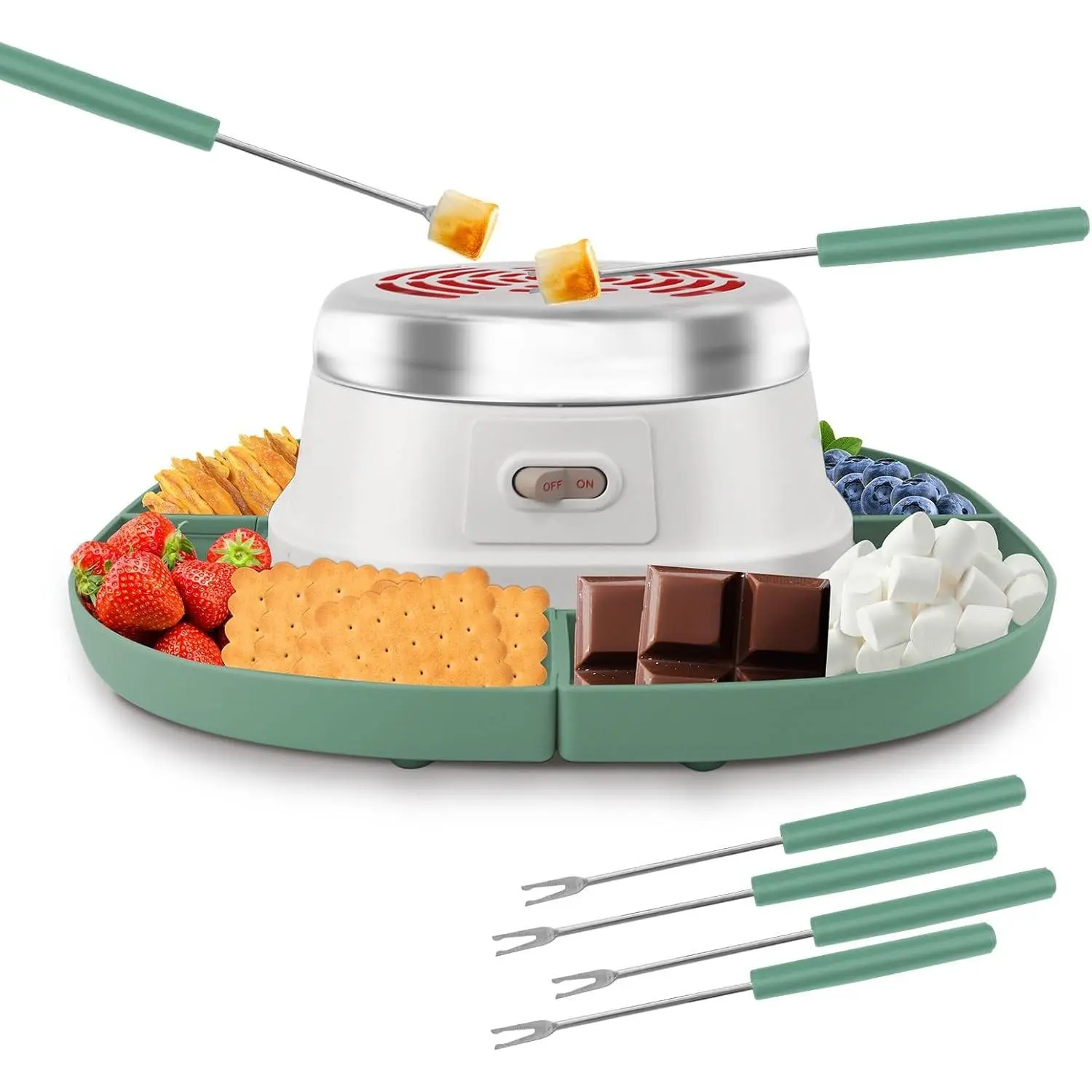 Smores Maker Tabletop Indoor Kit Smores Kit Indoor Smore Maker Tabletop Smores Maker Flameless Electric Marshmallow Roaster, Movie Night Supplies Housewarming Christmas Gifts 120V