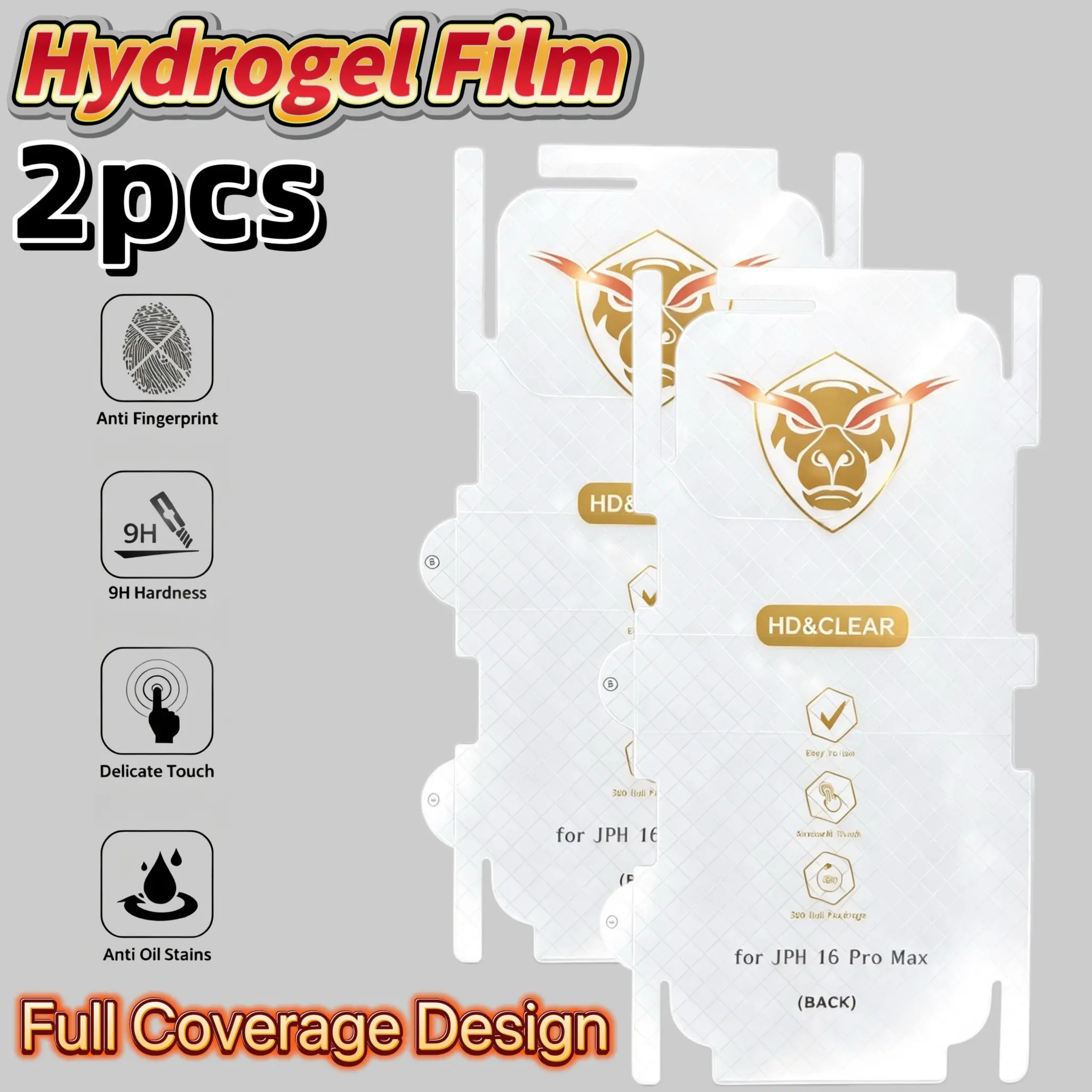 2-Pack Soft Hydrogel Back Screen Protector for iPhone 18 Pro Max/17/16/15/14/13 Series, Self-Healing Ultra-Thin, Bubble-Free, Easy Install