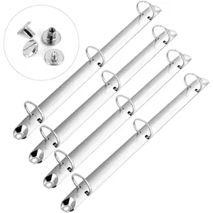 4 count Letter Size Ring Binder Mechanism  Kit Metal 3-Ring Binders Ring Loose Leaf Binding Spines Combs for Binder Organizers (4)