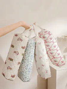 Stitch Floral Pattern Hair Dryer Storage Bag, Cute Bear Design Travel Case, Dustproof Handle Curling Iron Bag, Lightweight Protective Cover