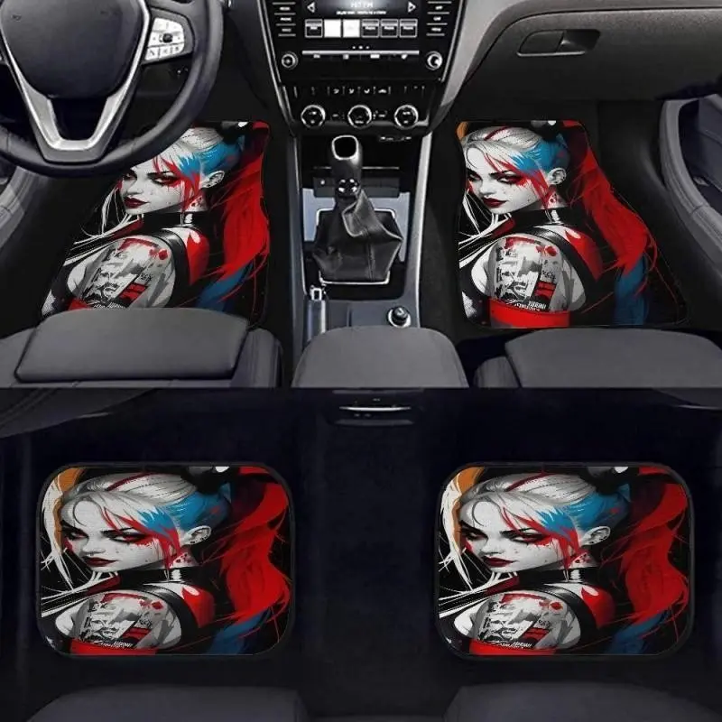 4pcs Fashionable Car Floor Mats, Non-Slip Base, Universal Fit, Elegant Interior Decor, Perfect Gift for Halloween & Christmas