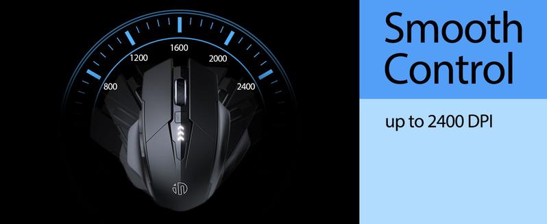 Wireless Rechargeable Mouse, Upgraded Visible Battery, 2400 DPI, Silent Ergonomic Design For Laptop, Mac, PC etc.