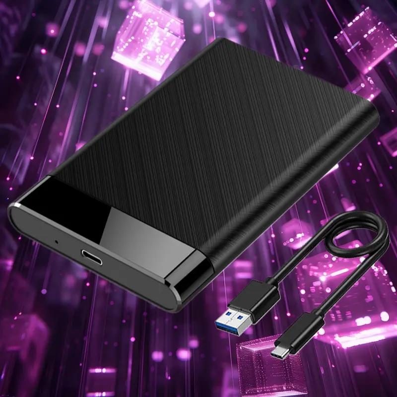2.5 Inch Transparent Hard Drive Enclosure - USB3.1 Type-C Detachable High-Speed Data Transfer Hard Disk Enclosure for Laptop HDD/SSD, Portable External Storage Case