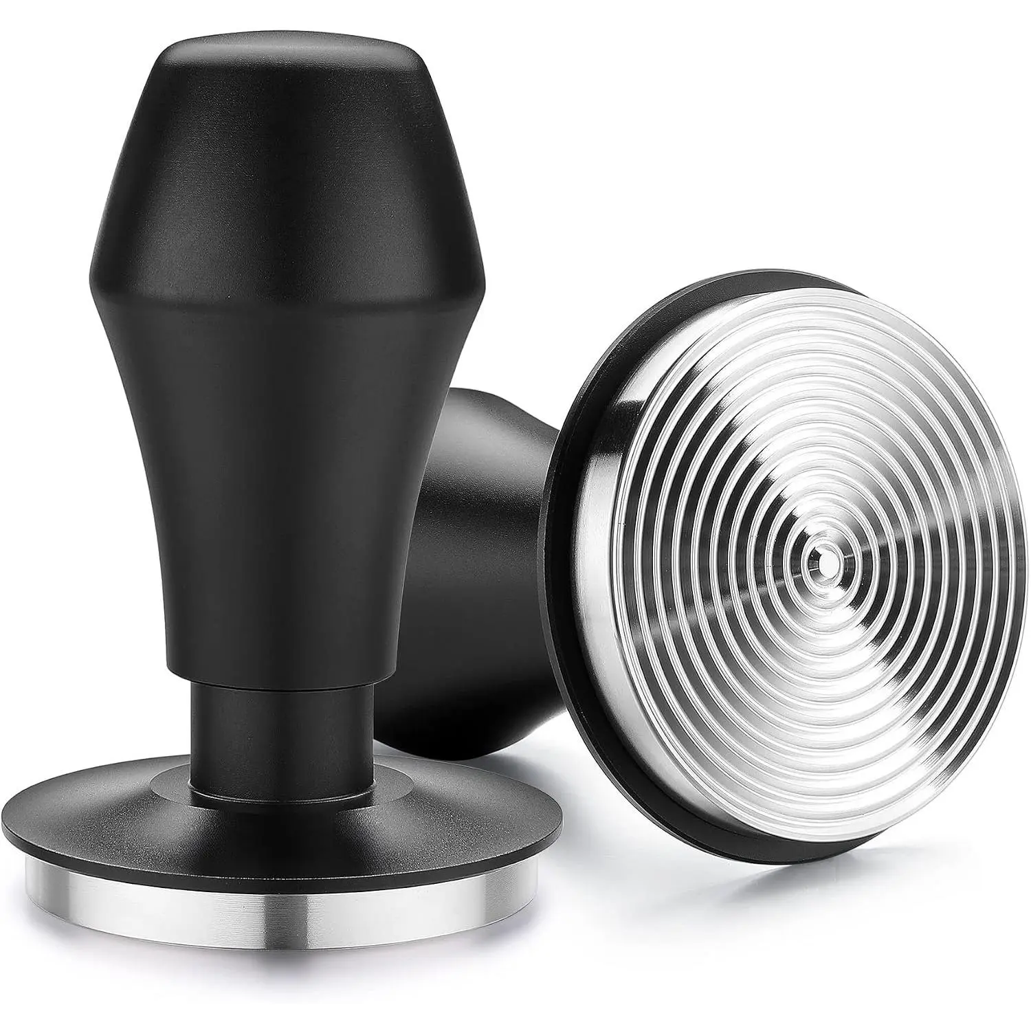 58.5mm Espresso Coffee Tamper V4 - Spring  Tamper With Stainless Steel  Base - 15lb / 25lb / 30lbs  Springs - Anodized  Handle and Stand