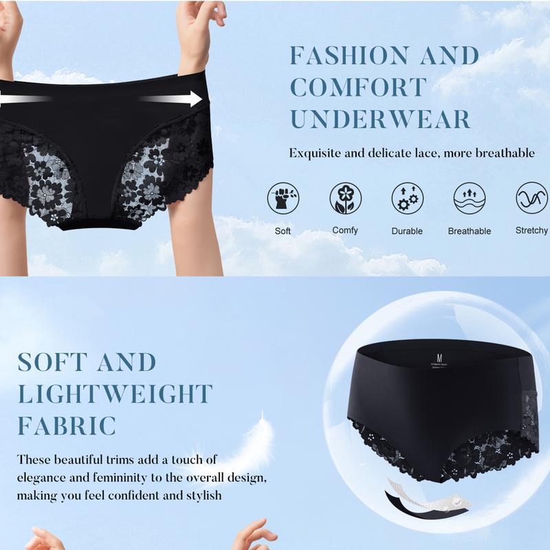 LEVAO Cheeky Underwear for Women Lace Seamless Bikini Panties Ladies Soft No Show Hipster 6 Pack S-XXL LEVAO Cheeky Underwear for Women Lace Seamless Bikini Panties Ladies Soft No Show Hipster 6 Pack S-XXL